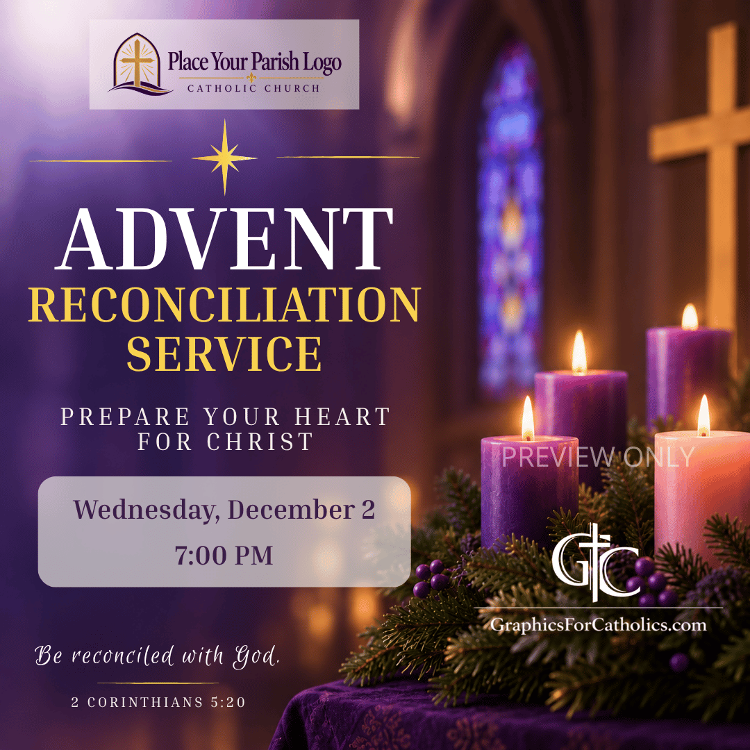 Advent Reconciliation Service | Editable Canva Template